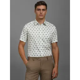 Louis Philippe White Cotton Regular Fit Printed Shirt-picture-14