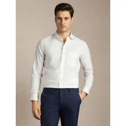 Louis Philippe White Cotton Regular Fit Shirt-picture-21