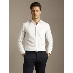 Louis Philippe White Cotton Regular Fit Shirt-picture-22