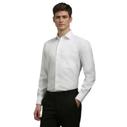 Louis Philippe White Cotton Regular Fit Shirt image 3