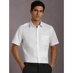 Louis Philippe White Cotton Regular Fit Texture Shirt-picture-24