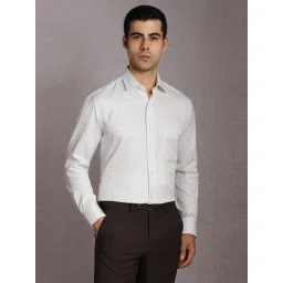 Louis Philippe White Cotton Regular Fit Texture Shirt-picture-44