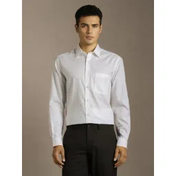 Louis Philippe White Cotton Regular Fit Texture Shirt-picture-17