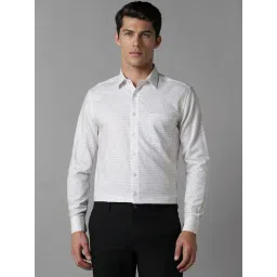 Louis Philippe White Cotton Slim Fit Printed Shirt-picture-34