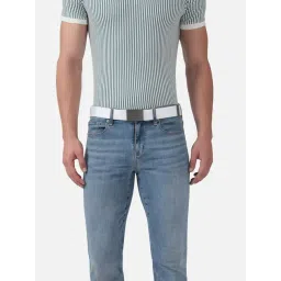 Louis Philippe White PU Textured Waist Belt-picture-31