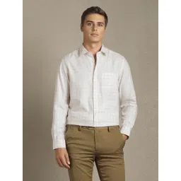 Louis Philippe White Regular Fit Checks Shirt-picture-45