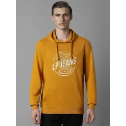 Louis Philippe Yellow Cotton Regular Fit Printed Hooded Sweatshirt-picture-37