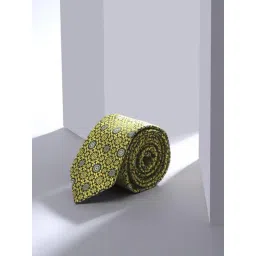 Louis Philippe Yellow Embroidered Tie-picture-25