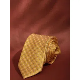 Louis Philippe Yellow Embroidered Tie-picture-31