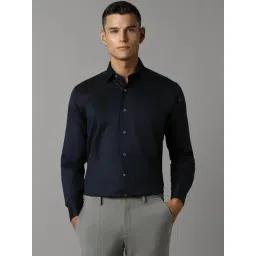 Luxure By Louis Philippe Navy Cotton Regular Fit Printed Shirt-picture-17