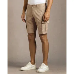 louis philippe Men Slim Fit Flat-Front Cargo Shorts  image 2