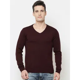 Louis Philippe Sport Men Burgundy Solid Sweater-picture-11