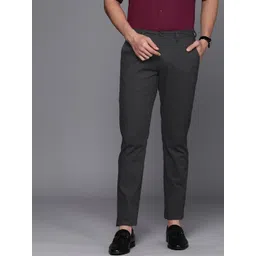 Louis Philippe Sport Men Checked Super Slim Fit Chinos Trousers-picture-31
