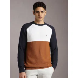 Louis Philippe Sport Men Colourblocked Pullover Sweater with Brand Logo Embroidered Detail-picture-23