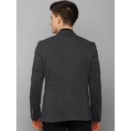 Louis Philippe Sport Men Grey Solid Pure Cotton Single-Breasted Slim-Fit Blazers image 5