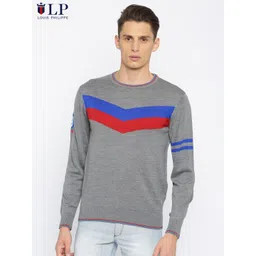 Louis Philippe Sport Men Grey Solid Sweater-picture-25