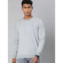 Louis Philippe Sport Men Grey Striped Sweatshirt-picture-29