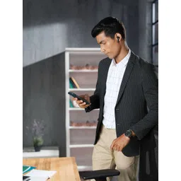 Louis Philippe Sport Men Navy Blue Printed Single-Breasted Super Slim-Fit Blazer-picture-19