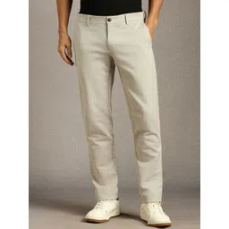 Louis Philippe Sport Men Slim Fit Mid-Rise Flat-Front Cotton Regular Trousers-picture-35