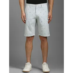Louis Philippe Sport Men Striped Mid-Rise Knee Length Slim Fit Shorts-picture-20