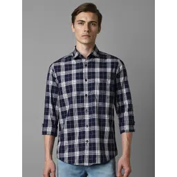 Louis Philippe Sport Men Super Slim Fit Tartan Checks Opaque Checked Casual Shirt-picture-29