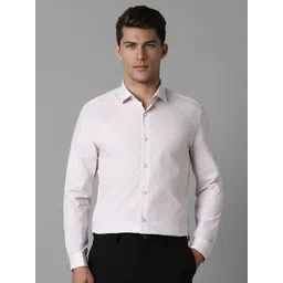 Louis Philippe Sport Men Super Spread Collar Textured Printed Cotton Slim Fit Formal Shirt-picture-13