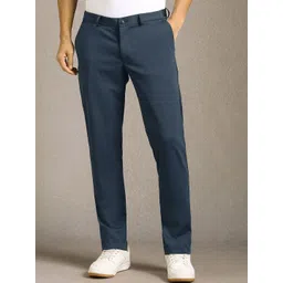 Louis Philippe Sport Men Textured Slim Fit Trousers-picture-40