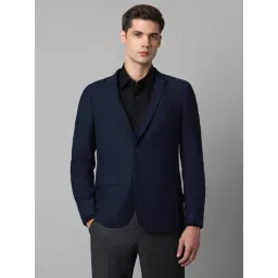 Louis Philippe Sport Navy Slim Fit Striped Blazer-picture-11