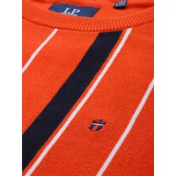 Louis Philippe Sport Pure Cotton Striped Pullover Sweaters image 2