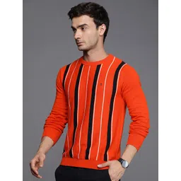 Louis Philippe Sport Pure Cotton Striped Pullover Sweaters image 5