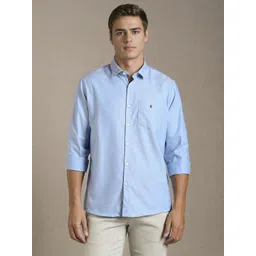 Louis Philippe Sport Spread Collar Pure Cotton Slim Fit Shirt-picture-25