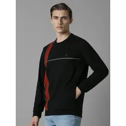 Louis Philippe Sport Striped Round Neck Cotton Sweatshirt image 5