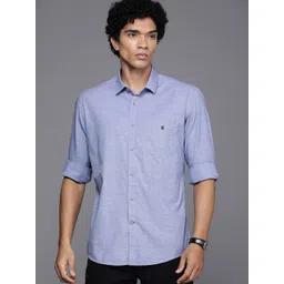 Louis Philippe Sport Textured Slim Fit Pure Cotton Casual Shirt-picture-36