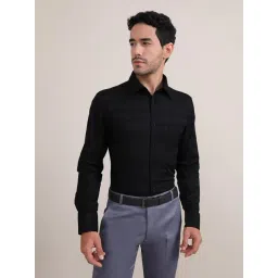 Louis Stitch Black Cotton Regular Fit Striped Shirt-picture-35