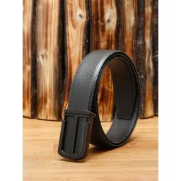 Louis Stitch Black Textured Leather Formal Belt for Men-picture-14