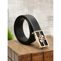 Louis Stitch Black Textured Leather Formal Belt for Men-picture-11