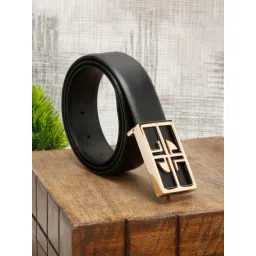 Louis Stitch Black Textured Leather Formal Belt for Men-picture-14