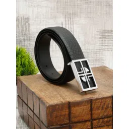 Louis Stitch Black Textured Leather Formal Belt for Men-picture-20