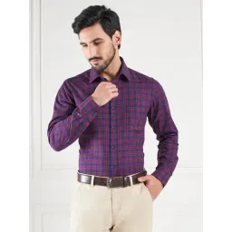 Louis Stitch Blue Cotton Regular Fit Checks Shirt-picture-38