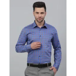 Louis Stitch Blue Cotton Regular Fit Checks Shirt-picture-39