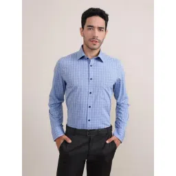 Louis Stitch Blue Cotton Regular Fit Checks Shirt-picture-35