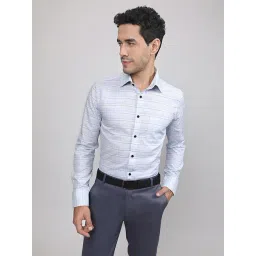 Louis Stitch Blue Cotton Regular Fit Striped Shirt-picture-42