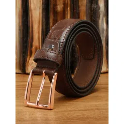 Louis Stitch Brown Textured Leather Casual Belt for Men-picture-37
