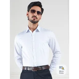 LOUIS STITCH Comfort Geometric Printed Cotton Formal Shirt-picture-17