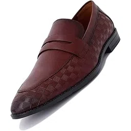 louis stitch Formal Loafer Shoes for Men| Slip-On Moccasins with Embossed Detailing | Solid Russet Tan | Ideal for Business, Casual, Parties (LSRGMCSQRW)-picture-19