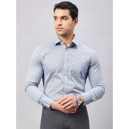 LOUIS STITCH Geometric Printed Comfort Regular Fit Cotton Formal Shirt-picture-10