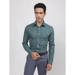 Louis Stitch Green Cotton Regular Fit Checks Shirt-picture-36