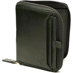 louis stitch Green Saffiano Leather Bifold Mens Wallet | 6 Card Slots, 1 Cash Compartment and 1 See Through ID Window| RFID Protected Pocket Zipper Wallet for Men (WL-SFZL)-picture-31