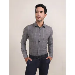 Louis Stitch Grey Cotton Regular Fit Checks Shirt-picture-35