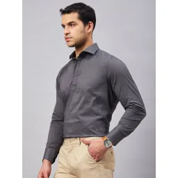 Louis Stitch Grey Cotton Regular Fit Shirt image 3
